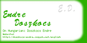 endre doszkocs business card